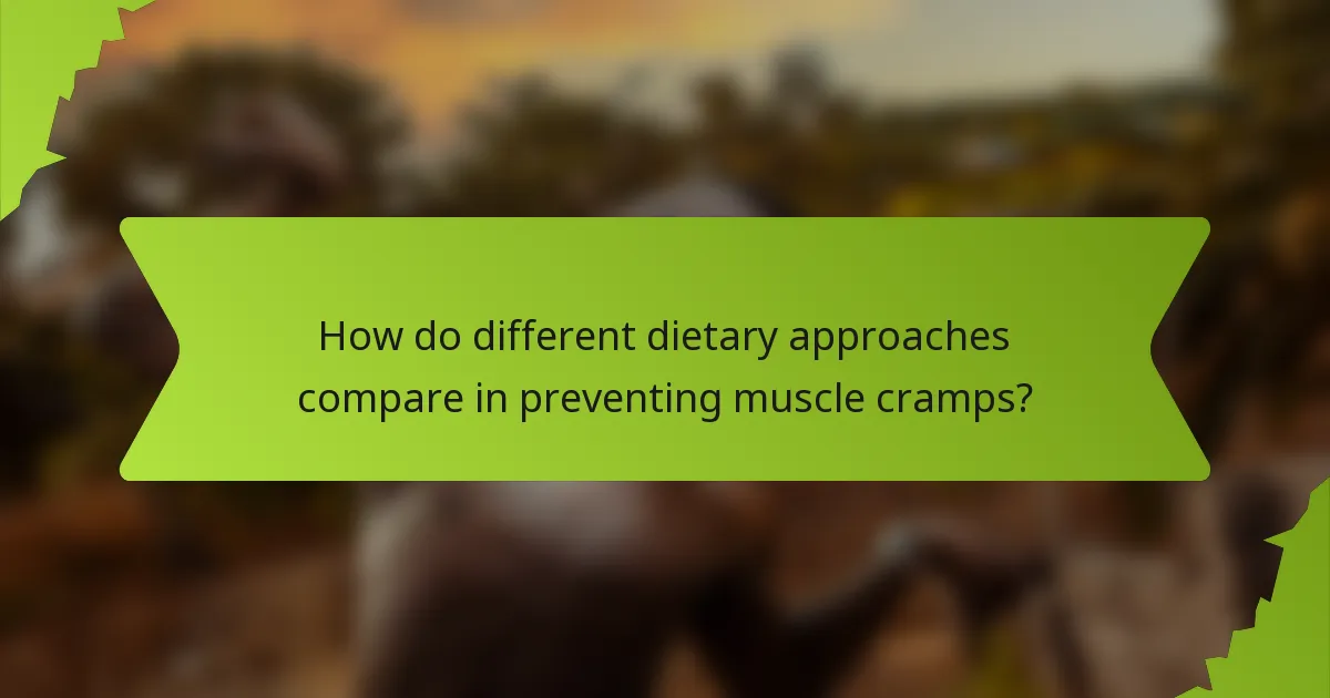 How do different dietary approaches compare in preventing muscle cramps?
