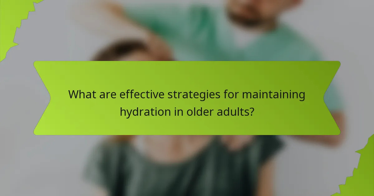 What are effective strategies for maintaining hydration in older adults?