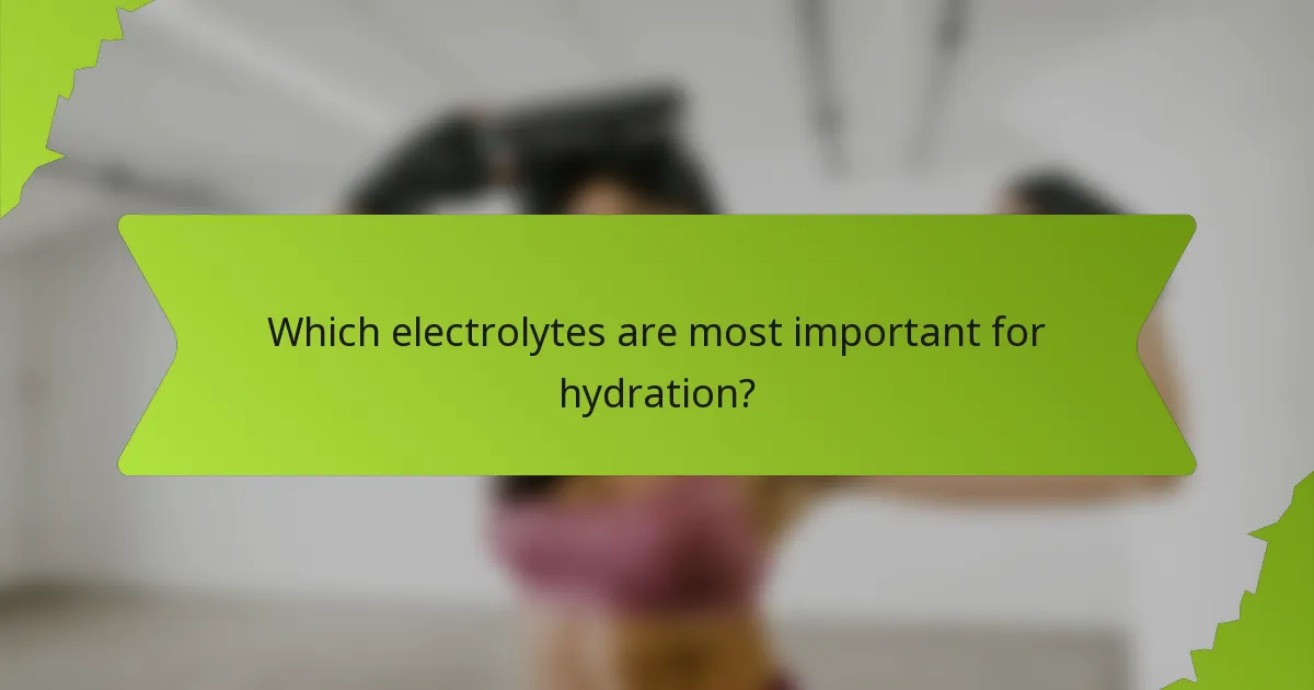 Which electrolytes are most important for hydration?